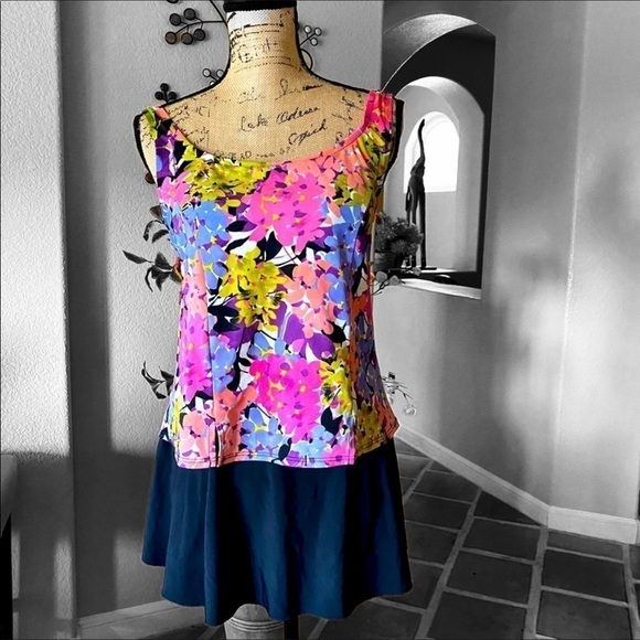 Swimsuit TANKINI One-Piece Swimsuit Size EU 40 US 10 - Picture 8 of 9